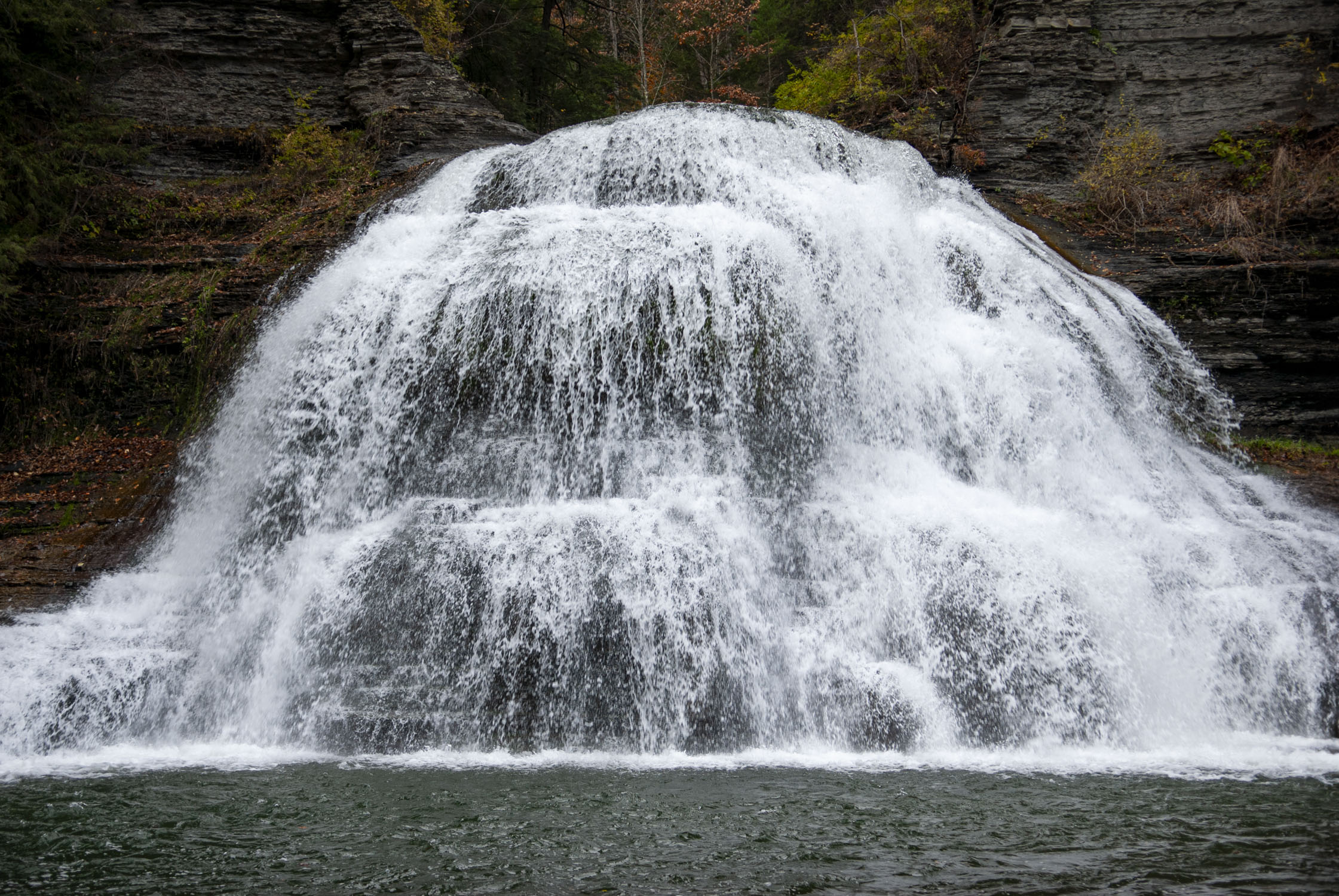 A large cascade of water