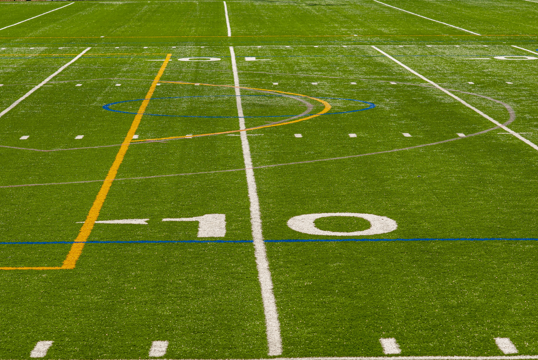 a close-up of a football field