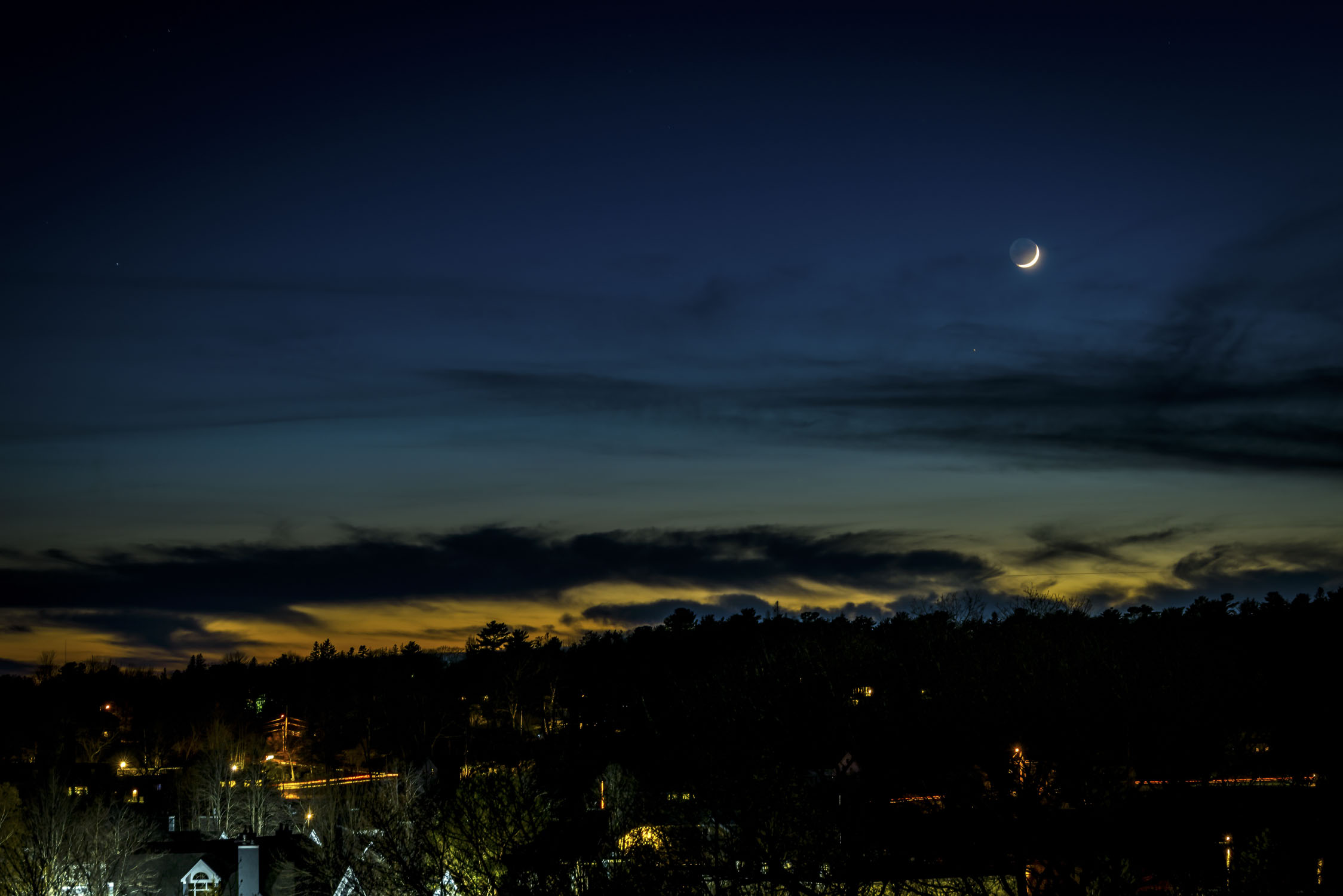 A night sky in Boothbay Harbor