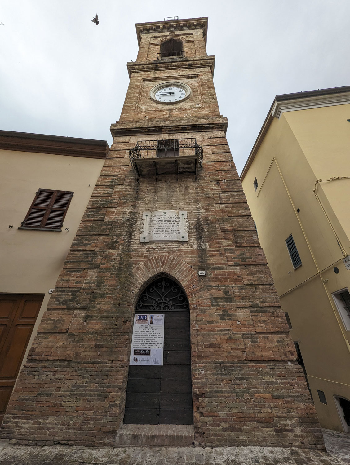 A tall stone clock tower