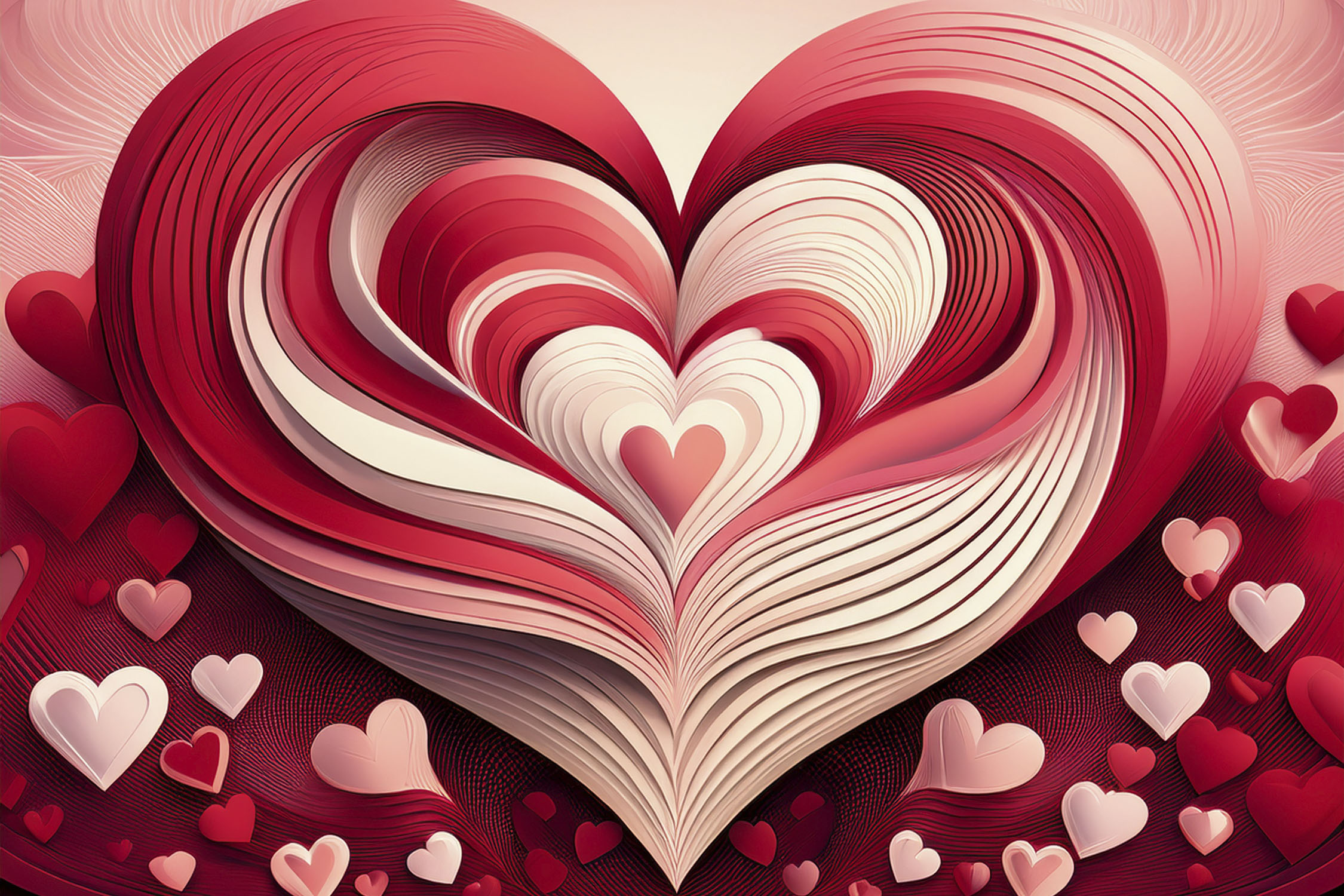 cut-out paper look hearts