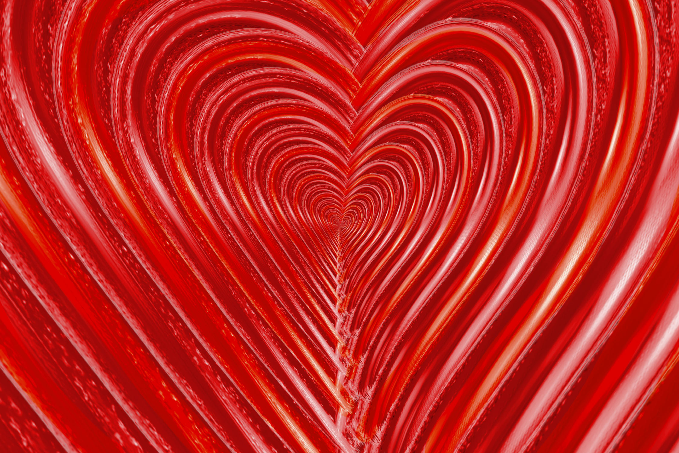 Hearts cascading to a point in the distance