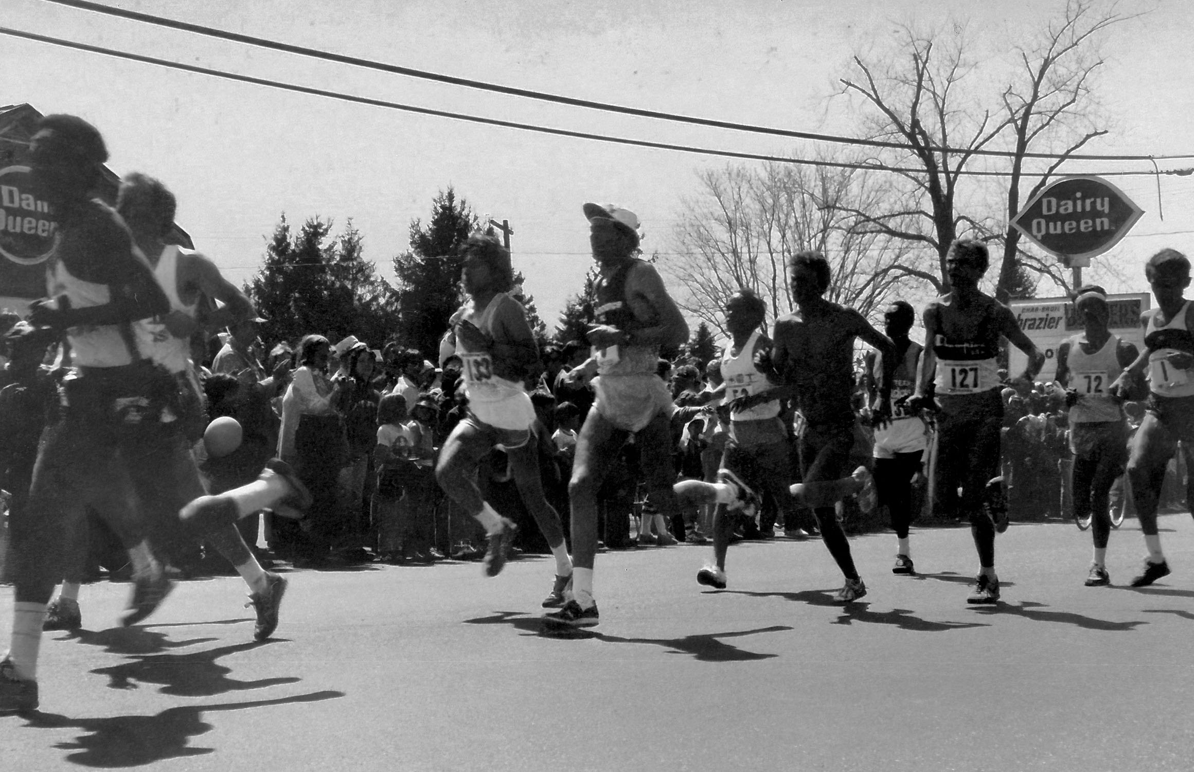 Runners in the 1982 Boston Marathon