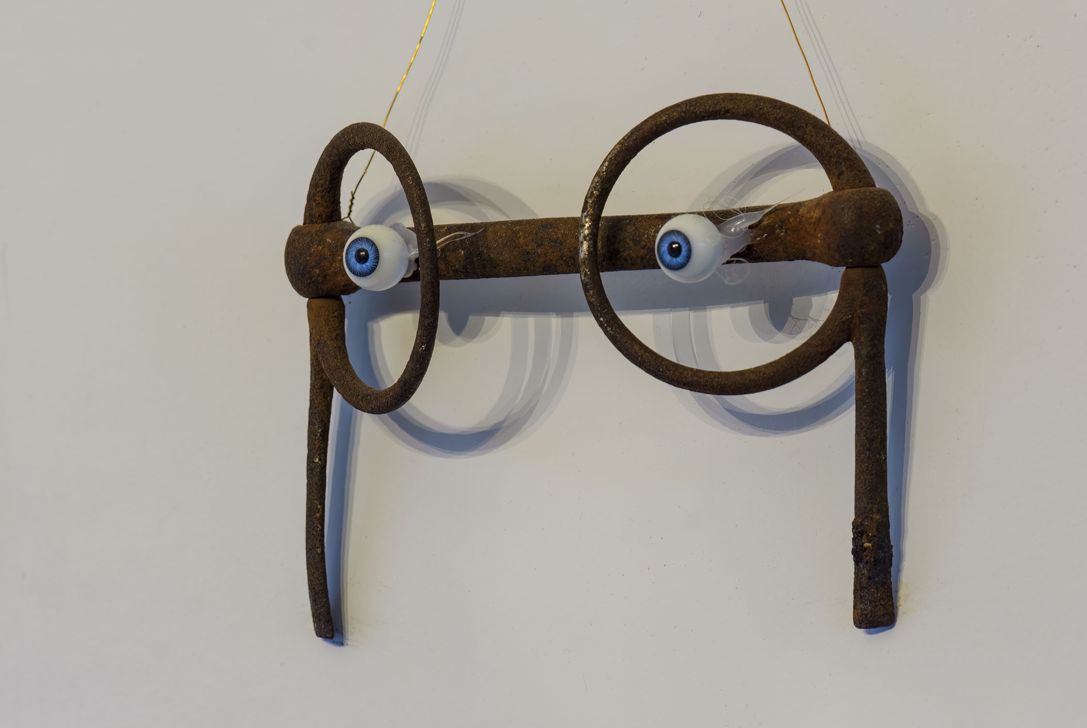 Metal sculpture of eyeglasses